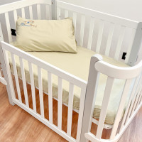 Простирадло на резинці Сатин Twill 120х60 + наволочка з вишивкою Лошадка