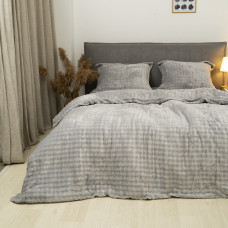Комплект постельного белья Koloco Евро Велюр утепленный Светло-серый