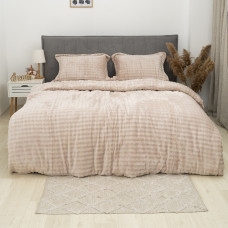 Комплект постельного белья Koloco Евро Велюр утепленный Молочный