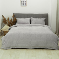 Комплект постельного белья Koloco Евро Велюр утепленный Серый