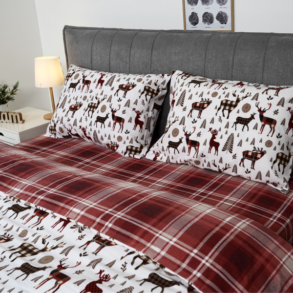 Комплект постельного белья Viluta Семейный Фланель Новогодний