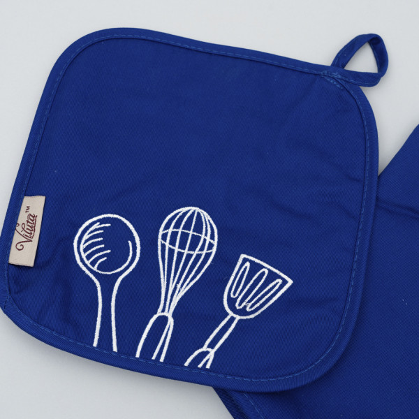 Набор кухонный с вышивкой Viluta Cook 2 ед. Саржа Электрик