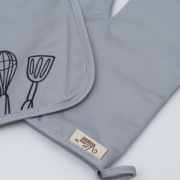 Набор кухонный с вышивкой Viluta Cook 2 ед. Саржа Светло-серый