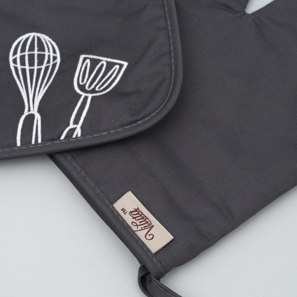 Набор кухонный с вышивкой Viluta Cook 2 ед. Саржа Темно-серый