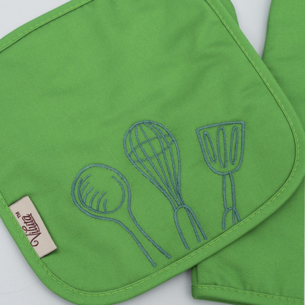 Набор кухонный с вышивкой Viluta Cook 2 ед. Саржа Трава