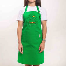 Фартух с вышивкой Бургер Саржа Зеленый