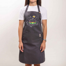 Фартух с вышивкой Бургер Саржа Темно-серый