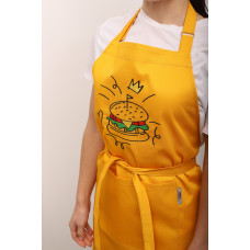 Фартух с вышивкой Бургер Саржа Желтый