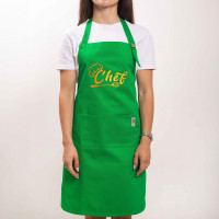 Фартук з вишивкою Chef Саржа Зелений