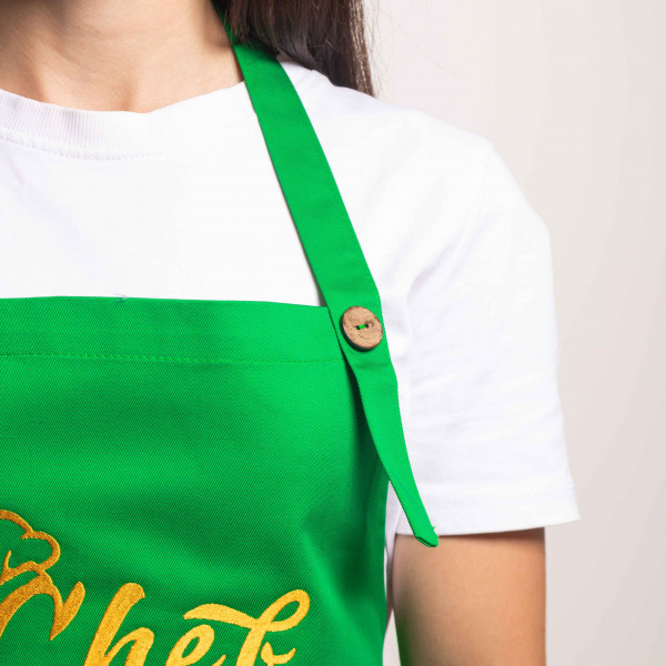 Фартух с вышивкой Chef Саржа Зелений