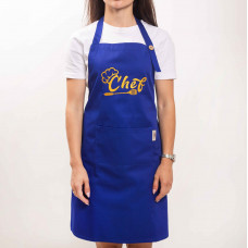 Фартух с вышивкой Chef Саржа Синий