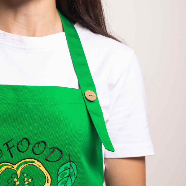 Фартух с вышивкой Food Саржа Зеленый
