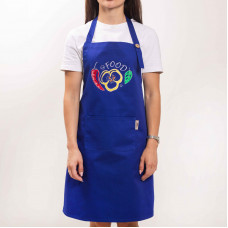 Фартух с вышивкой Food Саржа Синий