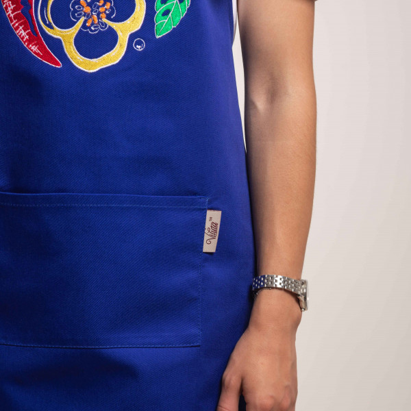 Фартух с вышивкой Food Саржа Синий