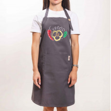 Фартух с вышивкой Food Саржа Серый