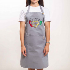 Фартух с вышивкой Food Саржа Светло-серый