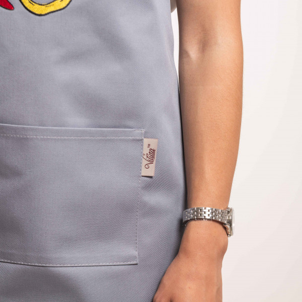 Фартух с вышивкой Food Саржа Светло-серый