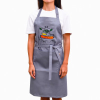 Фартух с вышивкой Сосиска Саржа Серый