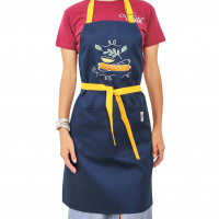 Фартух с вышивкой Сосиска Саржа Синий