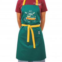 Фартук з вишивкою Сосиска Саржа Зелений