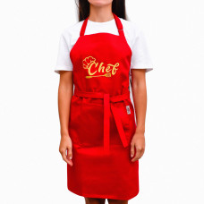 Фартух с вышивкой Chef Саржа Красный