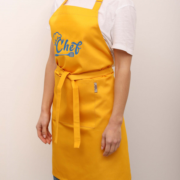Фартух с вышивкой Chef Саржа Желтый