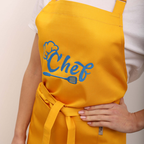 Фартух с вышивкой Chef Саржа Желтый
