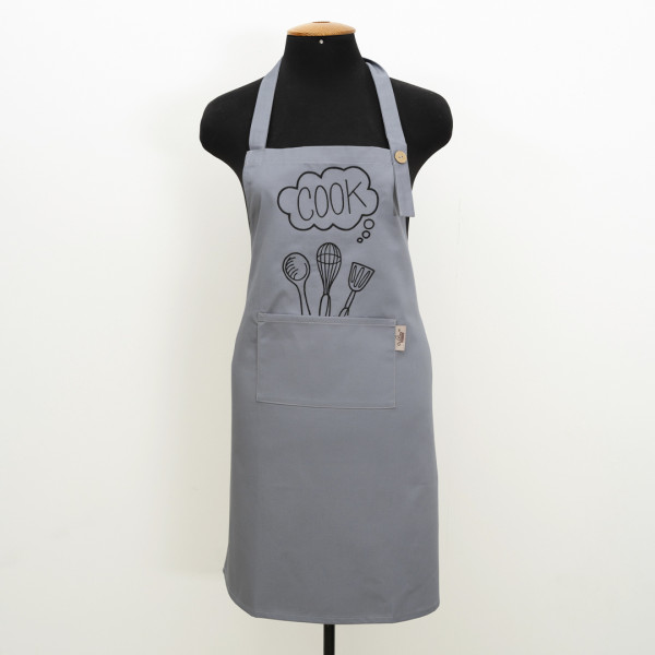 Фартух с вышивкой Viluta Cook Саржа Светло-серый
