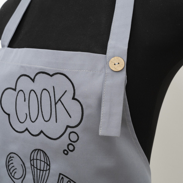 Фартух с вышивкой Viluta Cook Саржа Светло-серый