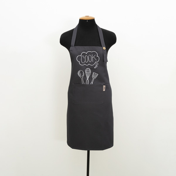Фартух с вышивкой Viluta Cook Саржа Темно-серый