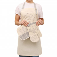 Кухонний набір з вишивкою Cook 3 предмета Сірий