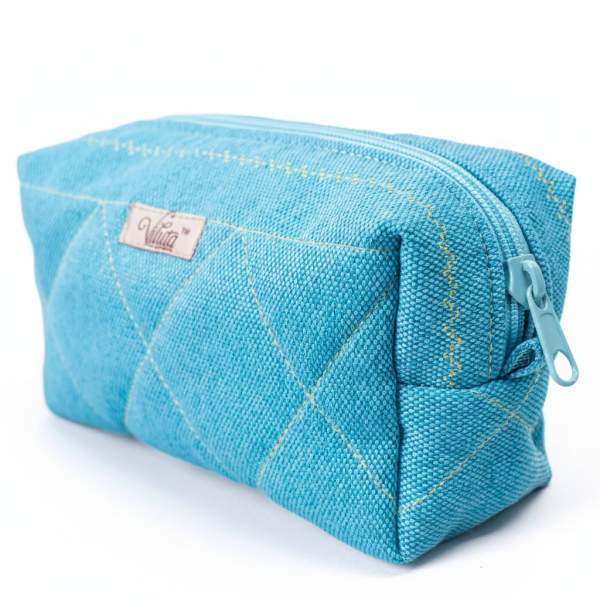 Косметичка Viluta с Декоративной строчкой Голубой/голубой
