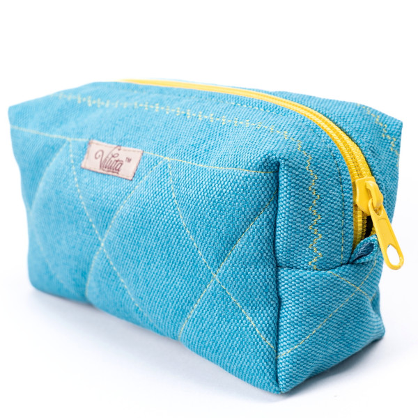 Косметичка Viluta с Декоративной строчкой Голубой/желтый
