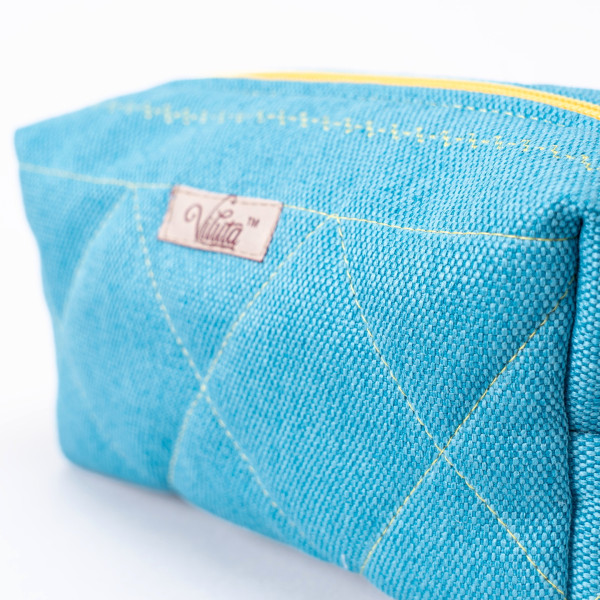 Косметичка Viluta с Декоративной строчкой Голубой/желтый