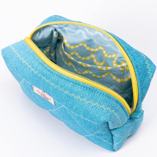 Косметичка Viluta с Декоративной строчкой Голубой/желтый