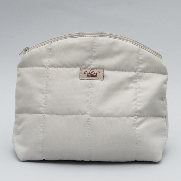 Косметичка стеганая Viluta Светло-серый (Размер L)