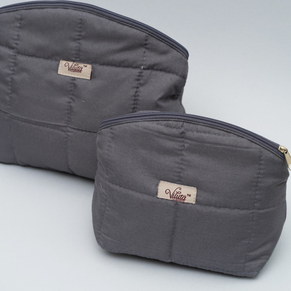 Косметичка стеганая Viluta Графит (Размер M)
