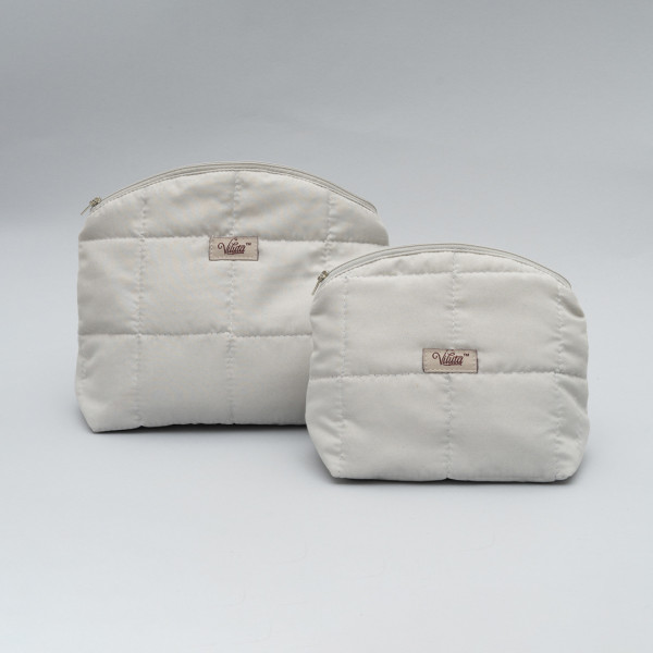 Косметичка стеганая Viluta Светло-серый (Размер L)