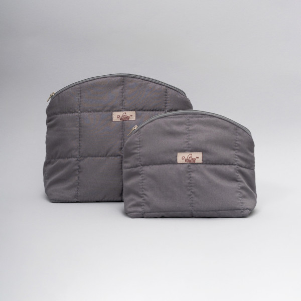 Косметичка стеганая Viluta Темно-серый (Размер M)