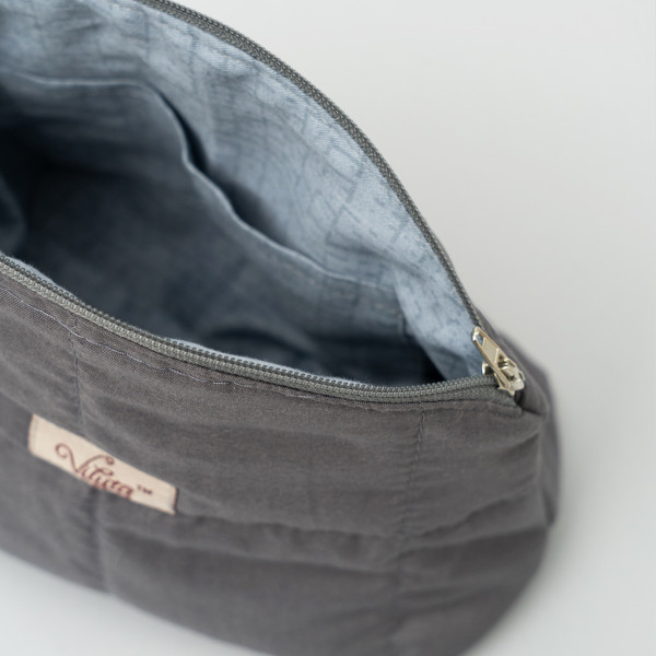 Косметичка стеганая Viluta Темно-серый (Размер M)