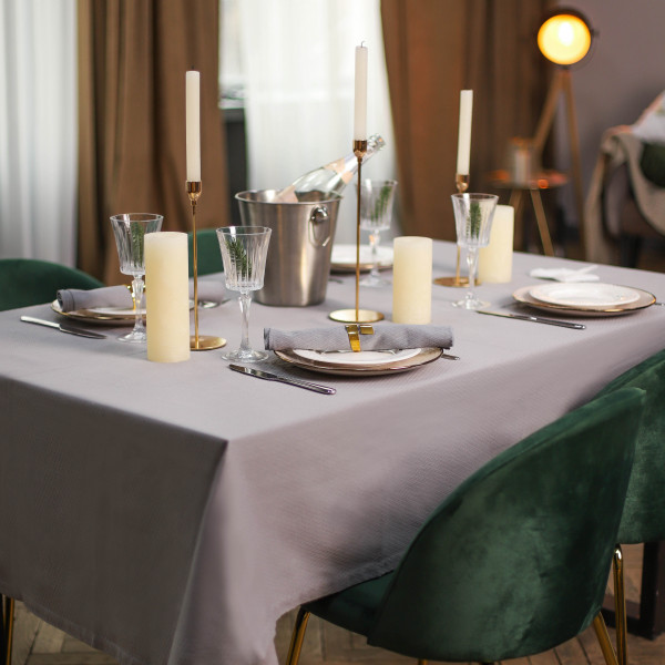 Скатерть однотонная гладь 150*220 Серая