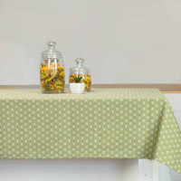 Скатерть Панама Ромашка150х220 Оливка