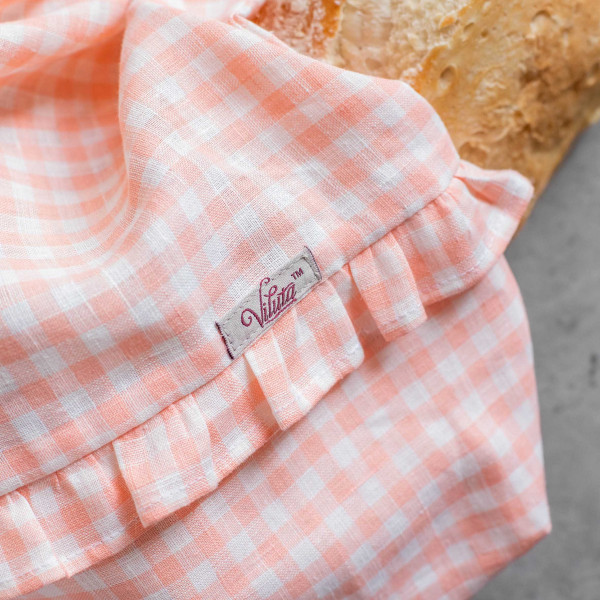 Сумка-мешочек для хранения Viluta Льняной Розовая Клетка