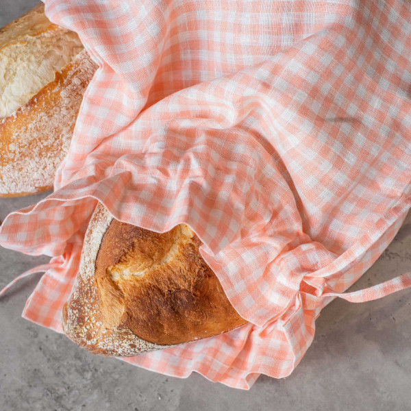 Сумка-мешочек для хранения Viluta Льняной Розовая Клетка