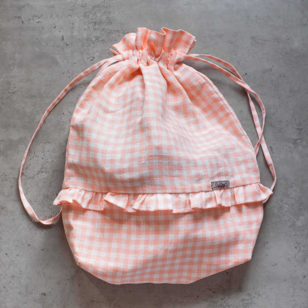 Сумка-мешочек для хранения Viluta Льняной Розовая Клетка