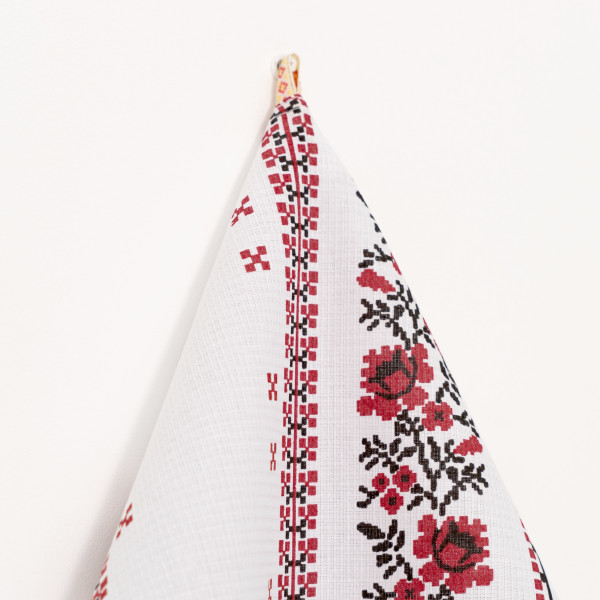 Полотенце вафельное Viluta 40х70 с петелькой Орнамент Красный