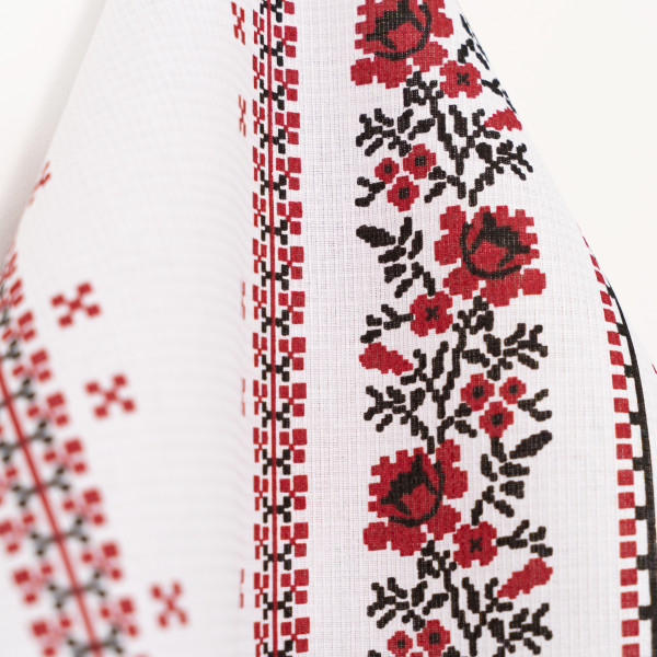 Полотенце вафельное Viluta 40х70 с петелькой Орнамент Красный