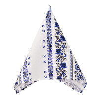 Рушник вафельний Viluta 40х70 з петелькою Орнамент Синій