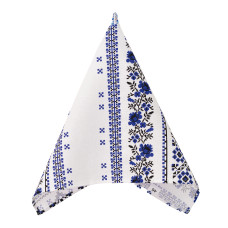 Полотенце вафельное Viluta 40х70 с петелькой Орнамент Синий