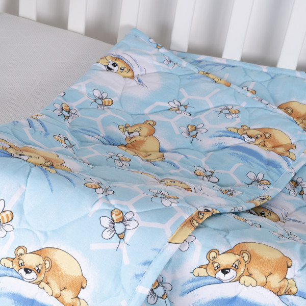 Одеяло детское хлопковое стеганое Вилюта 100х140  7823 Голубой